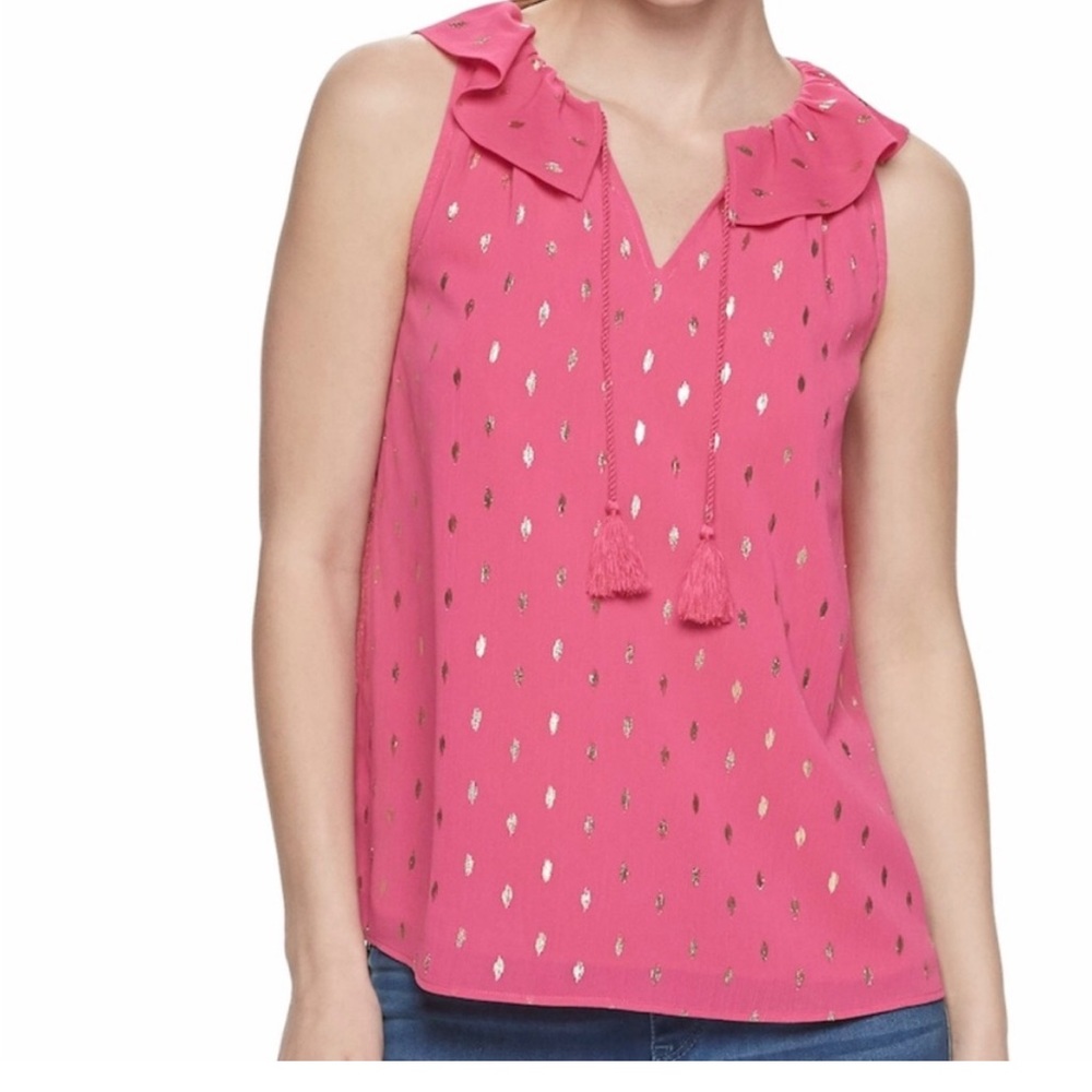 Juicy Couture Ruffle Neck Tassel Tank - Pink